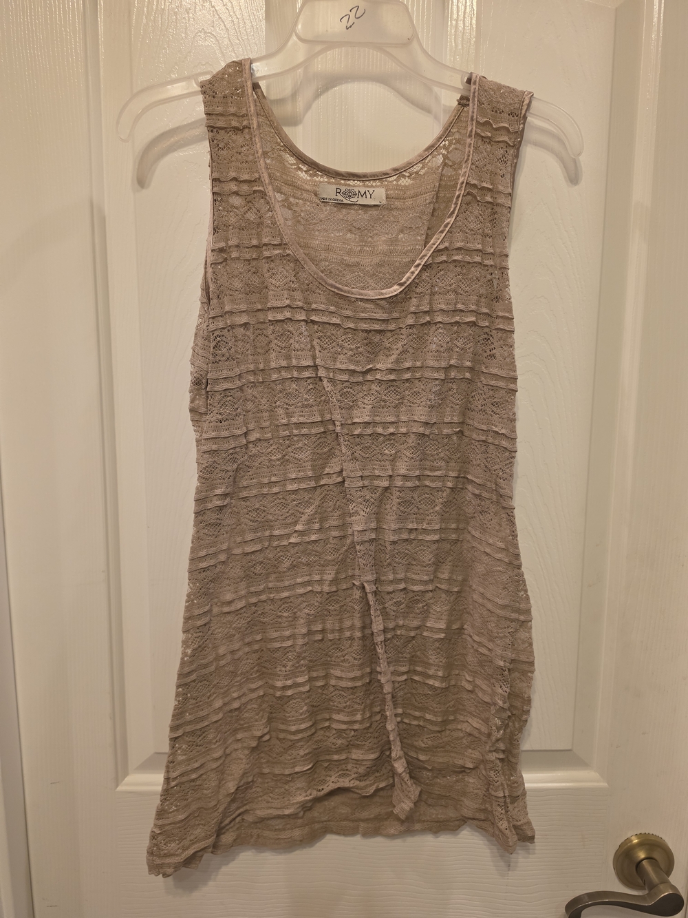 Romy Lace Layered Sleeveless Tank - Mauve